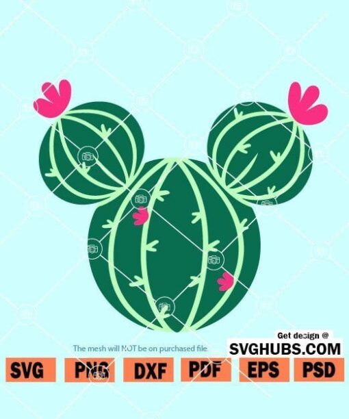 Mickey Head Cactus SVG