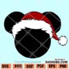 Mickey with Santa hat SVG