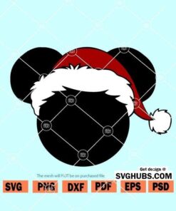 Mickey with Santa hat SVG