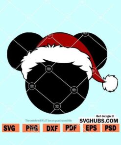 Mickey with Santa hat SVG