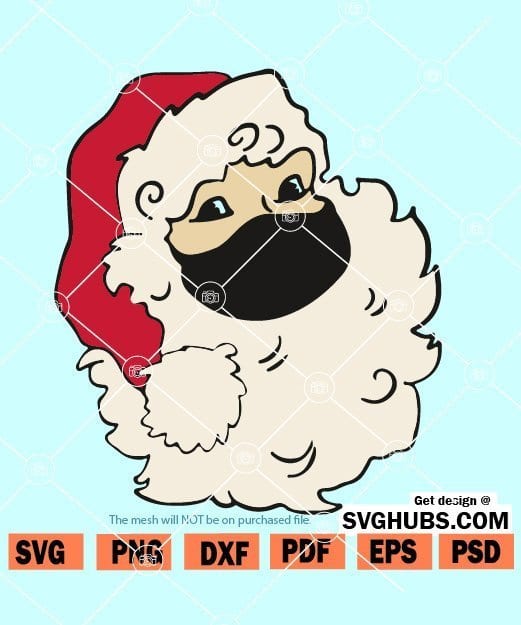Santa Wearing a Face Mask SVG