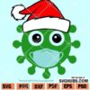 Virus in Santa hat SVG
