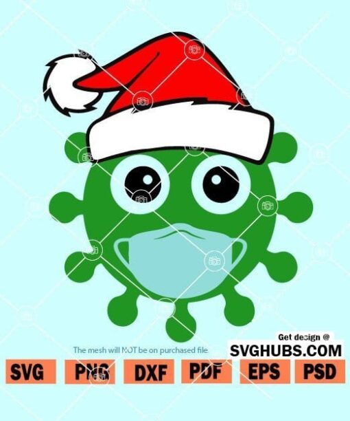 Virus in Santa hat SVG