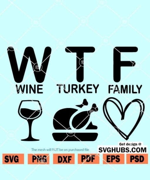 Wine Turkey Family SVG