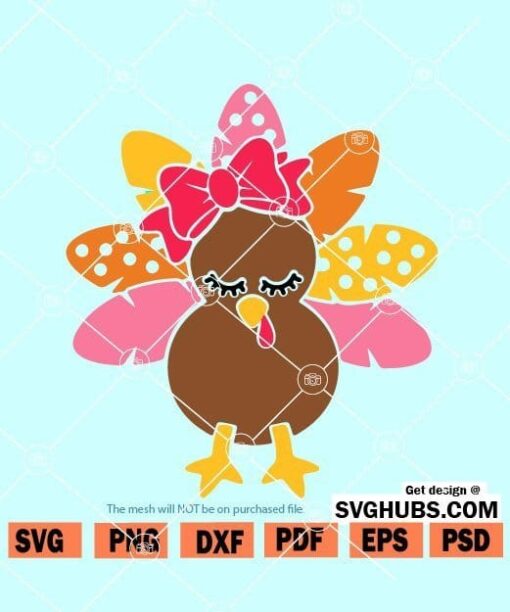 Girl turkey face SVG