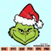 Grinch with Santa hat SVG