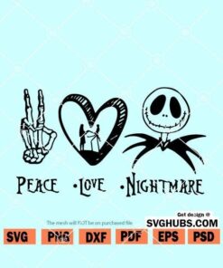 Peace love nightmare SVG