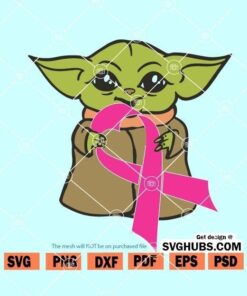 Baby Yoda Breast Cancer SVG