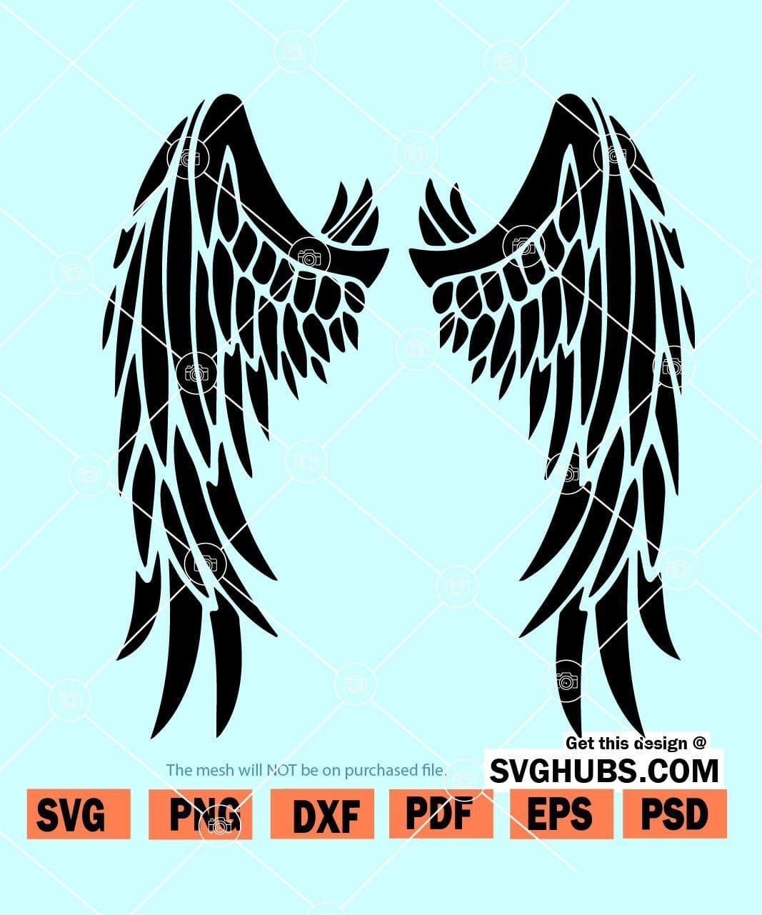Eps Png Angel Wings With Halo Svg Angle Wings Svg Pdf Clip Art Art Collectibles Vadel Com