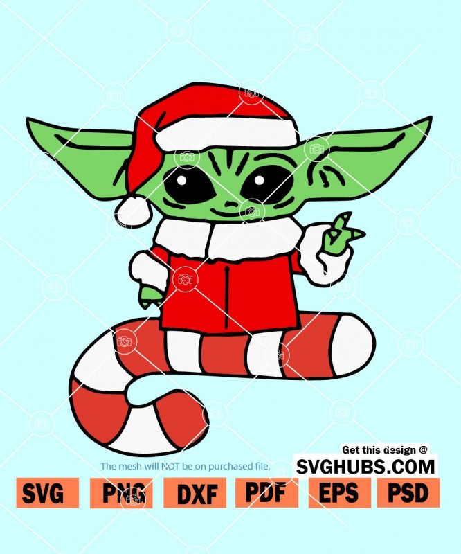 Baby Yoda Christmas SVG, Christmas Baby Yoda SVG, Baby Yoda with Santa