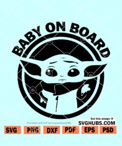 Baby yoda on board SVG