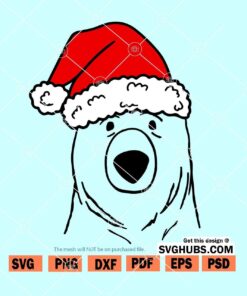 Bear with Santa hat SVG