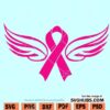 Cancer Ribbon angel Wings svg
