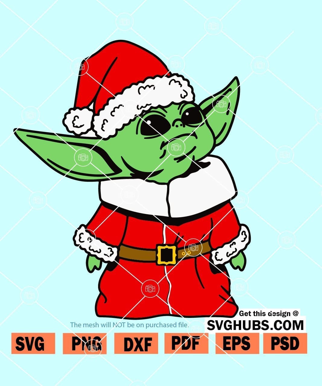 Christmas Baby Yoda SVG, Baby Yoda with Santa Hat SVG, Baby Yoda svg