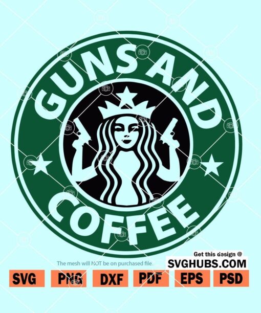 Guns and coffee SVG