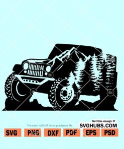 Jeep and mountain SVG