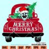 Truck with dog and Christmas tree SVG