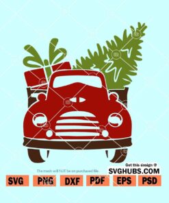 Christmas truck front SVG