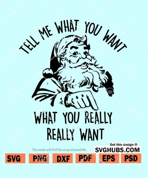 Tell me what you want Santa SVG