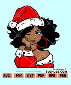 Christmas Afro woman SVG