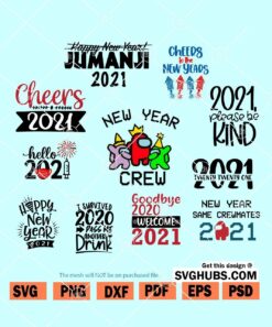 New Years SVG Bundle, 2021 SVG bundle, Happy New Year SVG bundle