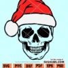 Skull with santa Hat SVG