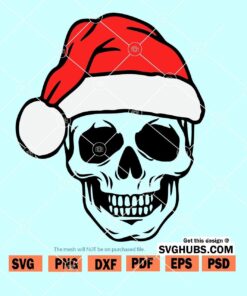 Skull with santa Hat SVG