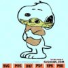 Snoopy Hug Baby Yoda SVG