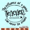 The influence of a good teacher can never be erased SVG