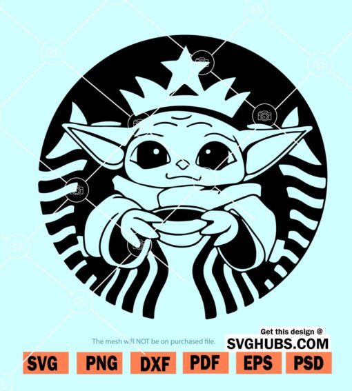 Baby Yoda Starbucks SVG