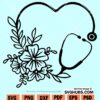 Floral Stethoscope SVG