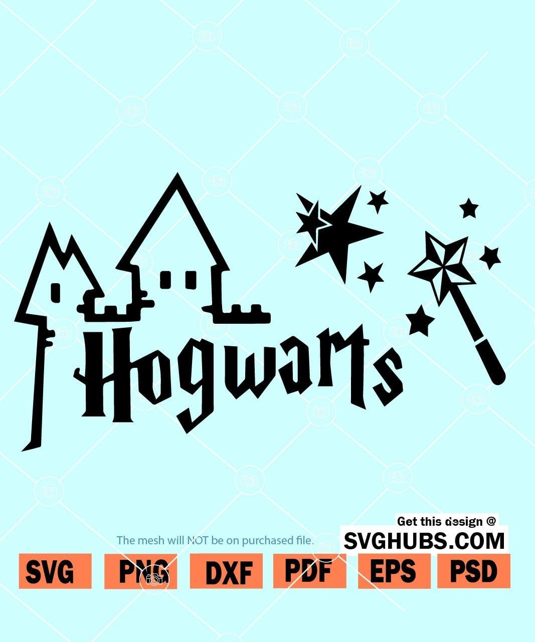 Hogwarts SVG, Magic Wand and Stars svg, Harry Potter svg, Wizard svg