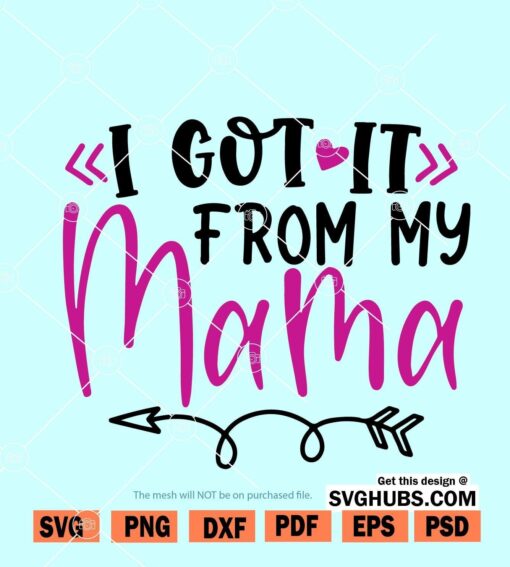 I got it from my mama SVG, Mother’s Day SVG, mother SVG,