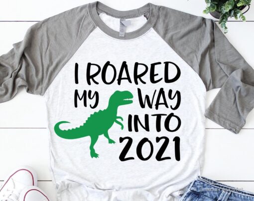 Kids New Year SVG, I roared my way into 2021 SVG, Kids New Year’s SVG, Rawr-some SVG - Image 2