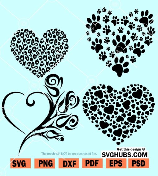 Love shape SVG bundle