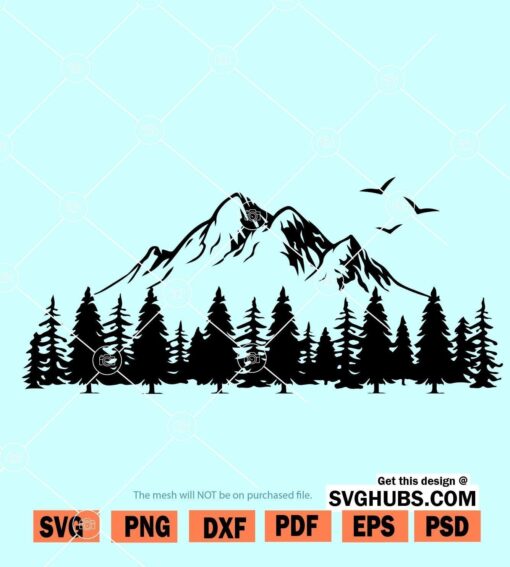Mountain and Forest SVG