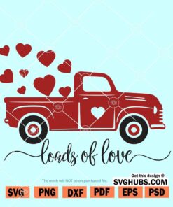 Valentines Red Truck SVG