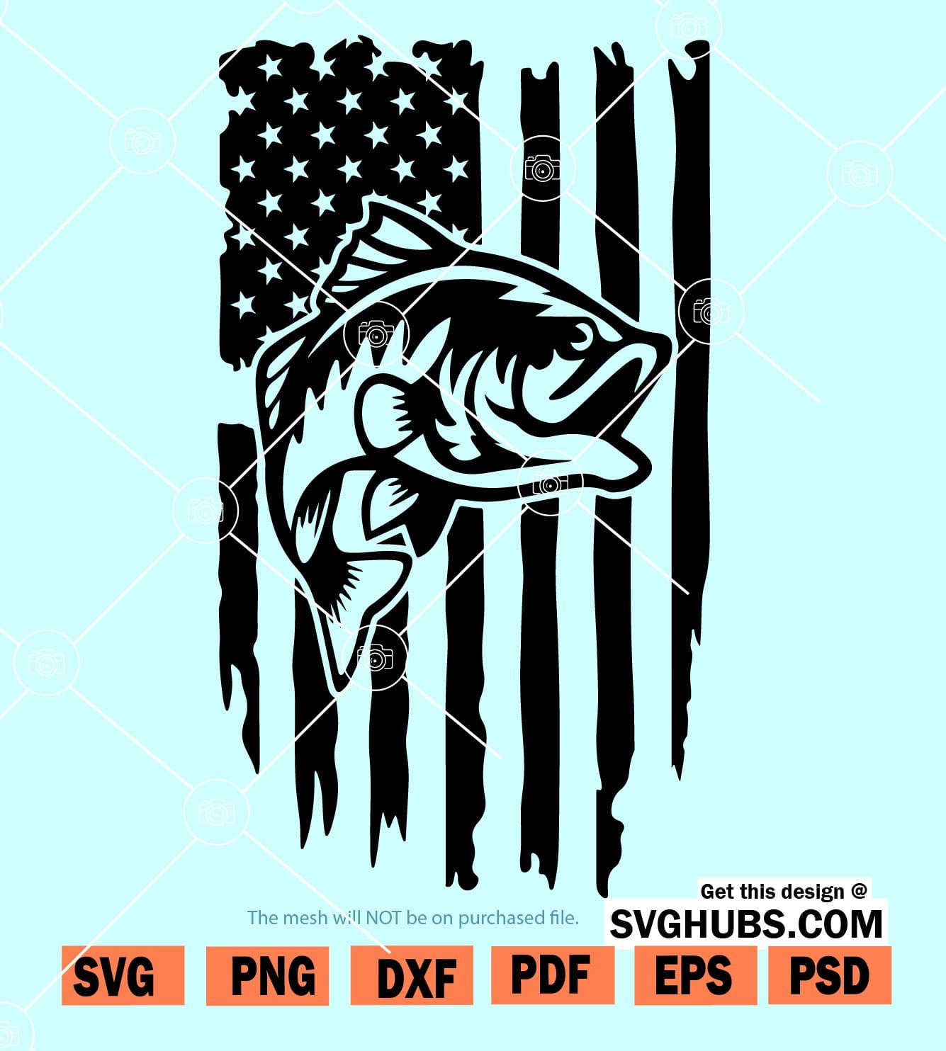 Download Distressed Fishing Flag Svg American Flag Fishing Svg Svg Hubs