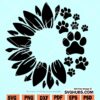 sunflower paw print SVG