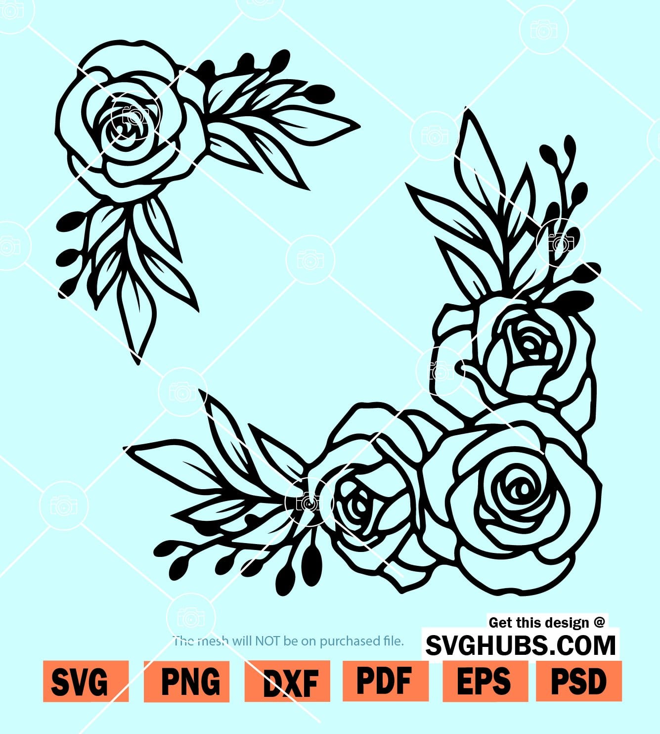 Flower frame SVG, floral frame SVG, Flower circle SVG