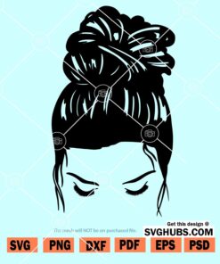 Messy Bun hair SVG