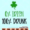Saint Patrick's Zero Percent Irish SVG