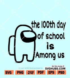 100th Day of school among us SVG