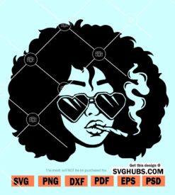 Afro Girl Smoking svg
