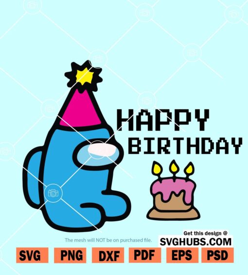 Among us happy birthday SVG