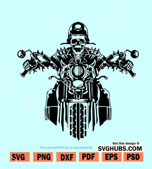 Motorcycle Skull Skeleton svg