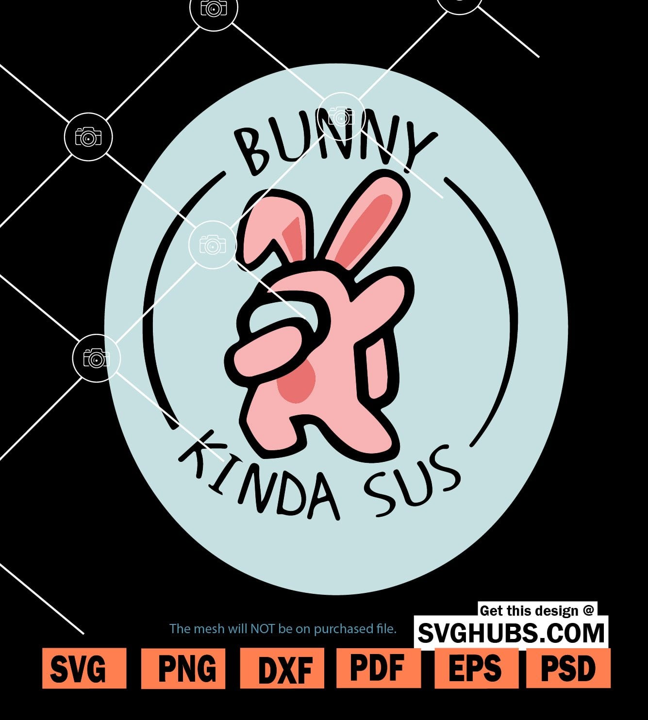 Bunny among Us svg, Among Us Easter SVG, Easter bunny svg
