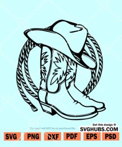 Cowboy boots and hat SVG