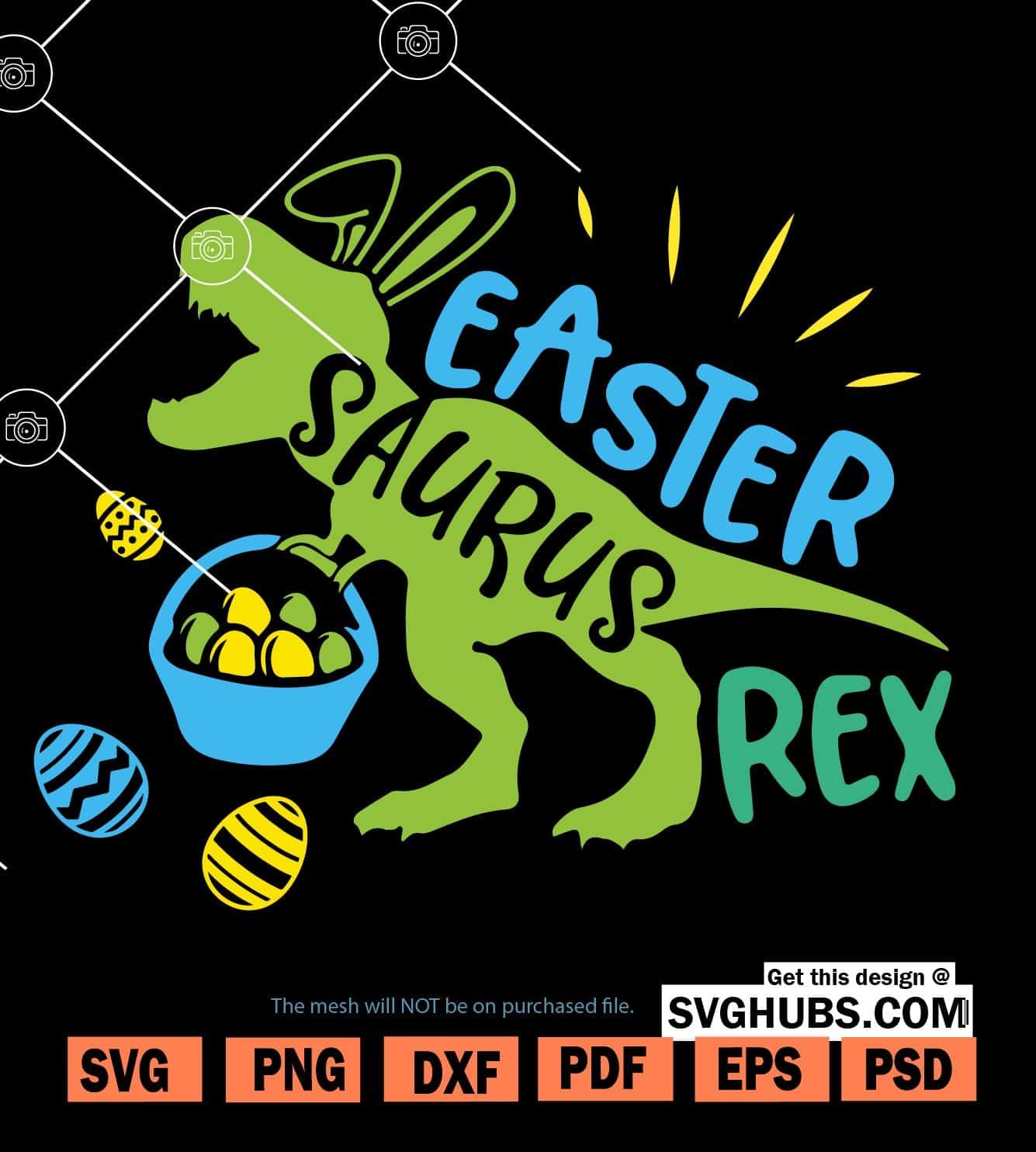 Easter rex svg, Easter dinosaur SVG, Easter Saurus SVG