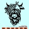 Floral cow head SVG